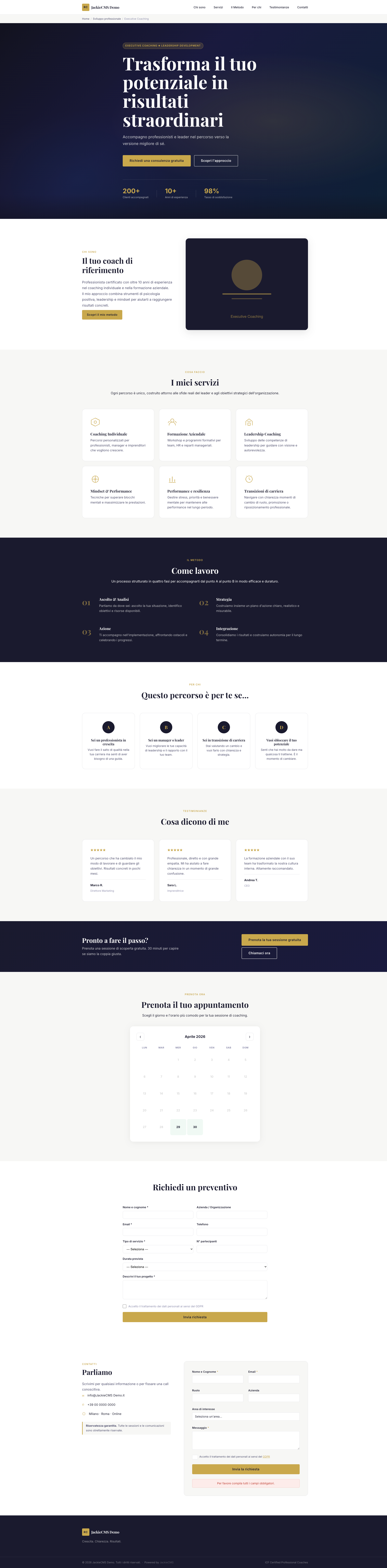 Template Coach e Consulente — crea sito web per professionisti